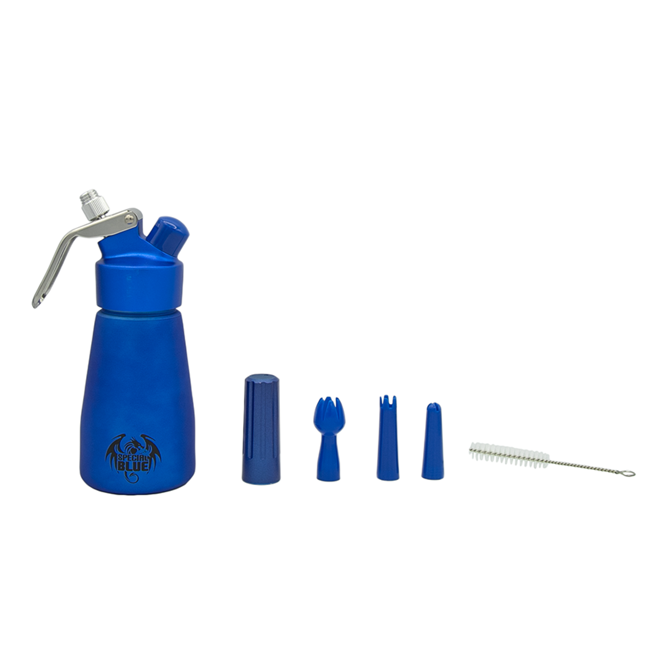 Suede Aluminum Whip Dispenser - Blue