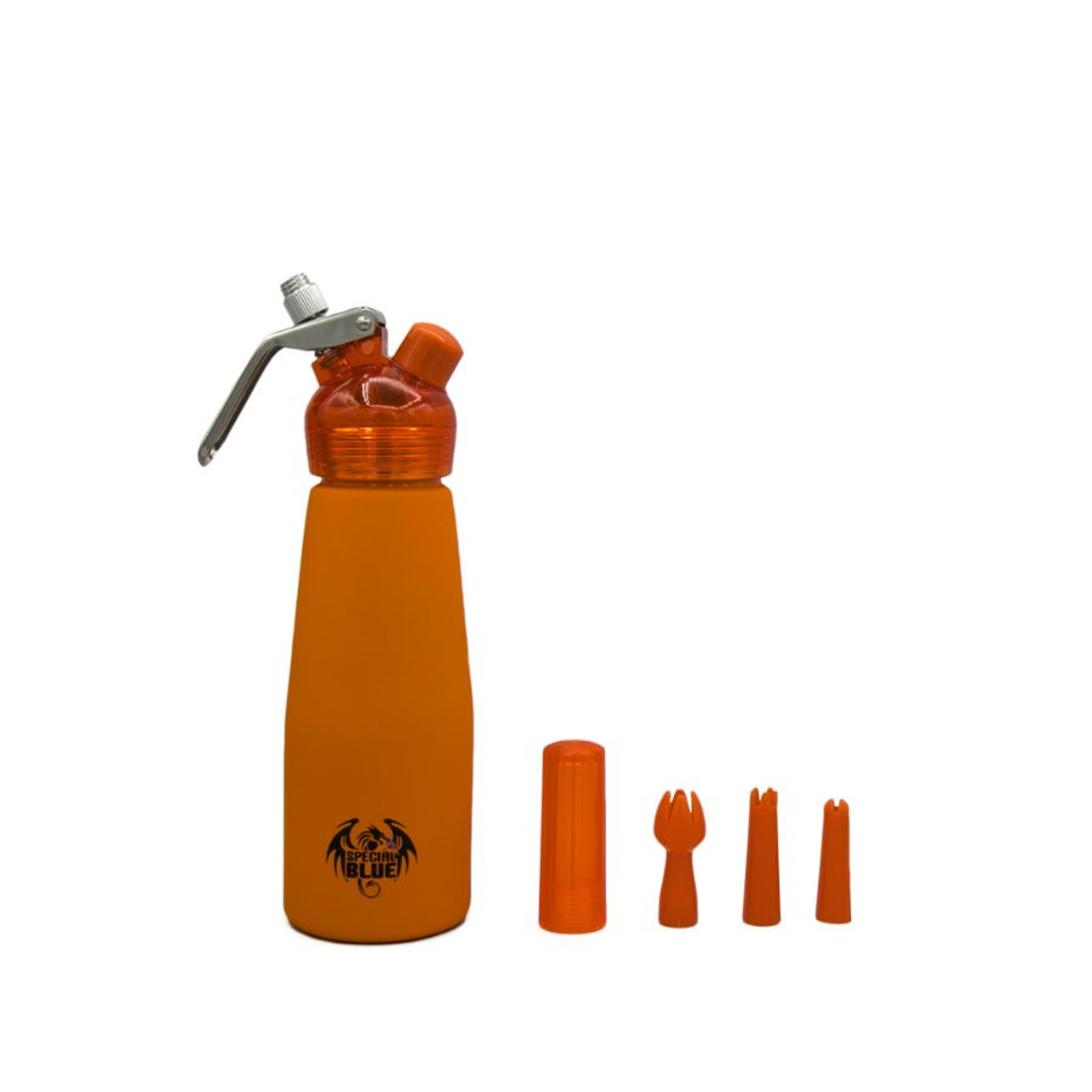 Suede Aluminum Whip Dispenser - Orange