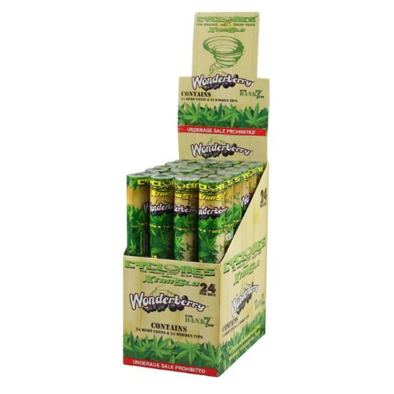 Cyclones XtraSlo Hemp Cones - Wonderberry - 24 ct. Display