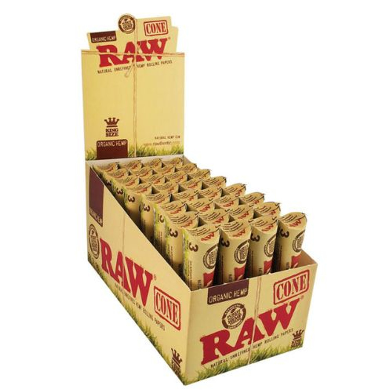 Raw Organic Cones King Size - 3 pk - 32 ct. Display