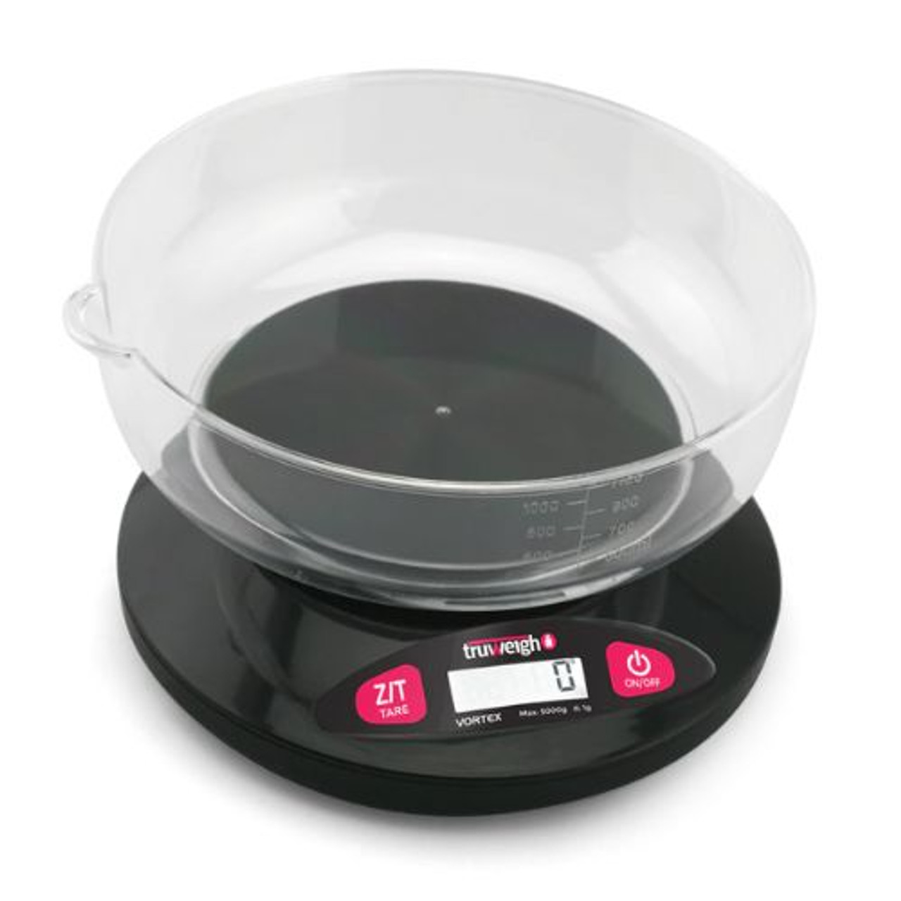 Truweigh Vortex Bowl Digital Scale - 5000g x 1g - Black