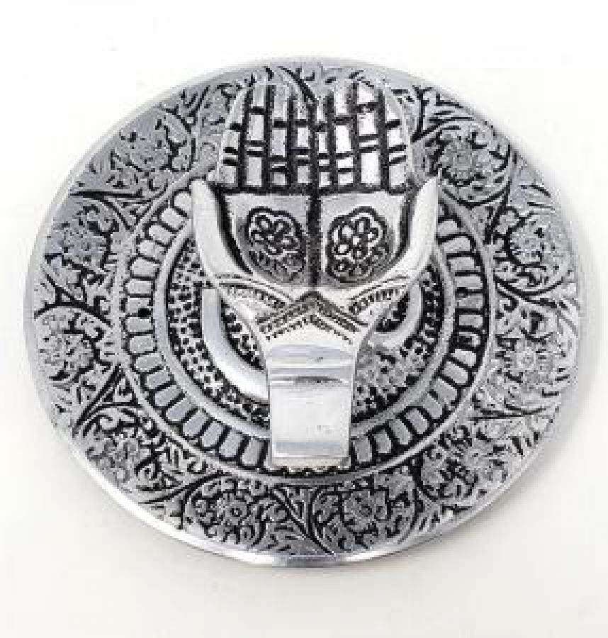 Metal Tibetan Offering Hand Incense Stick Burner 4.5"D x 1.5" H