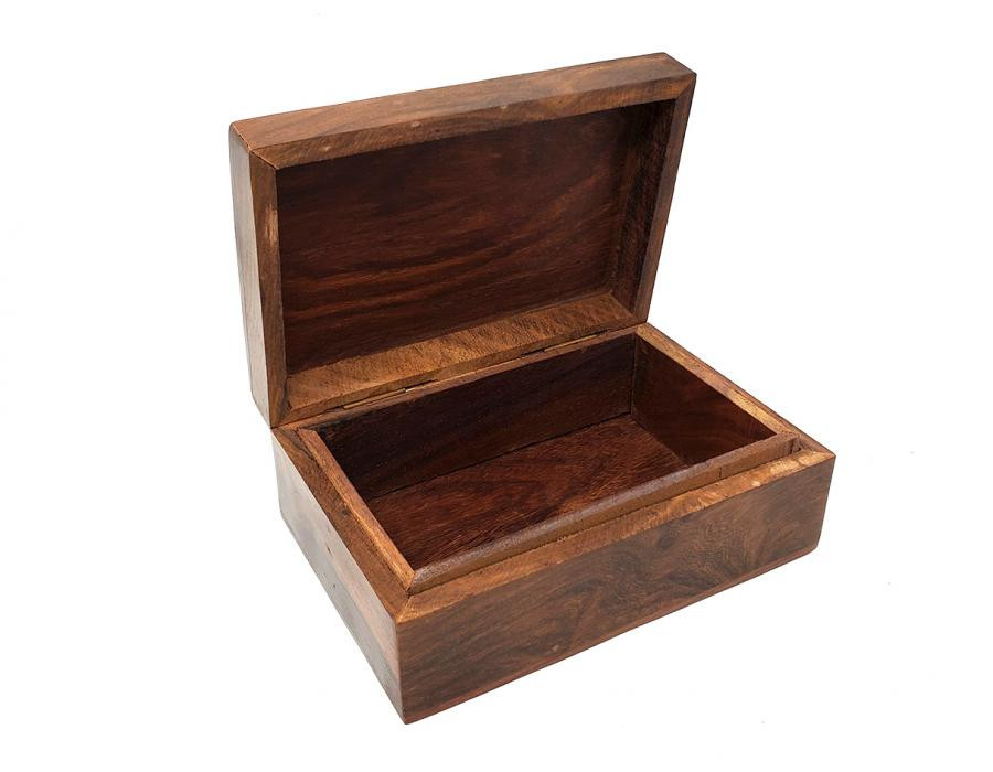 Pentagram in Celtic Circle Carved Wood Box 4 x 6"