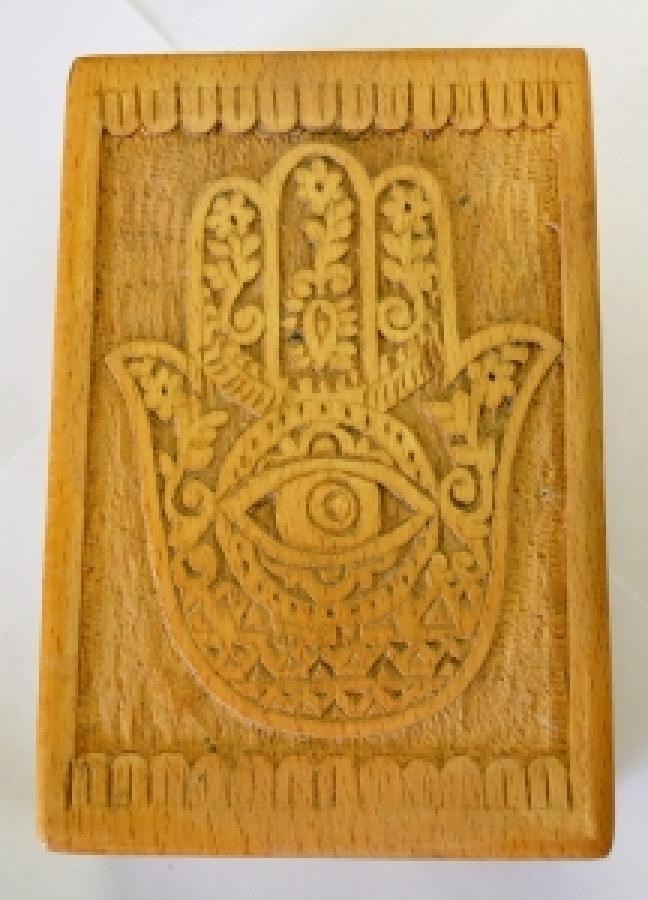 Hand of Compassion Wooden Carved 4x6" Box