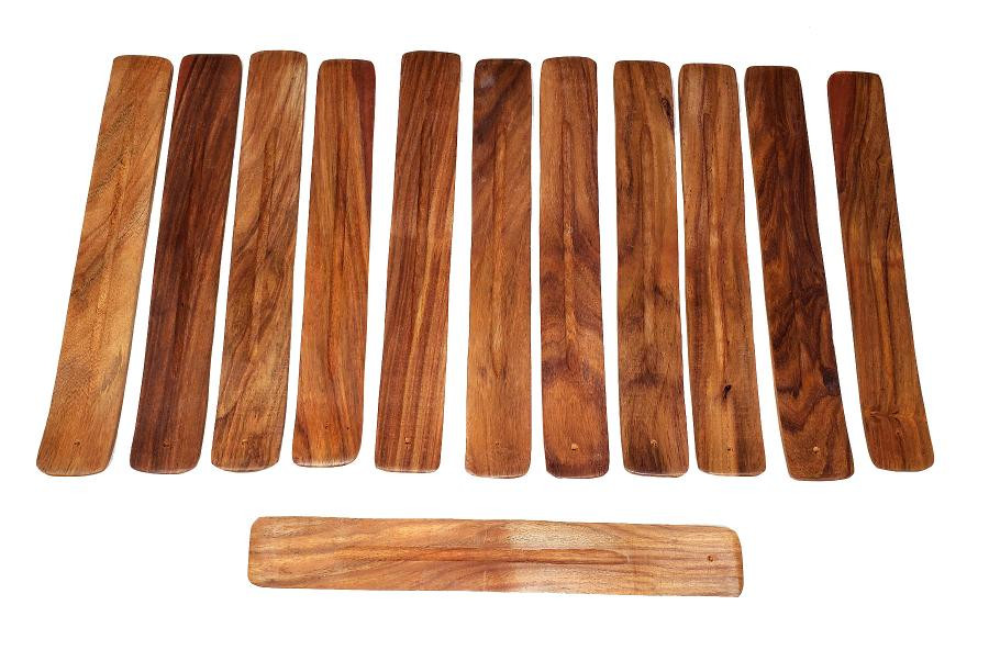 10" Plain Wood Canoe Incense Burner - 12 ct.