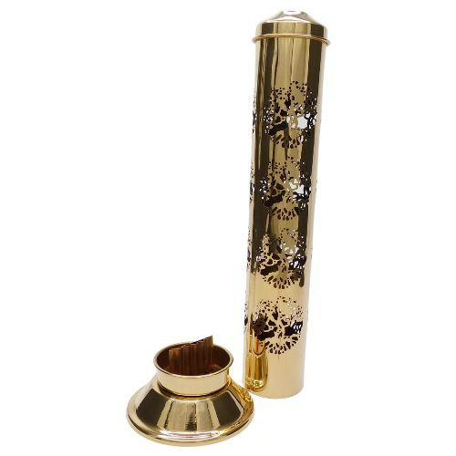 12" Tree of Life Brass Incense Tower Burner