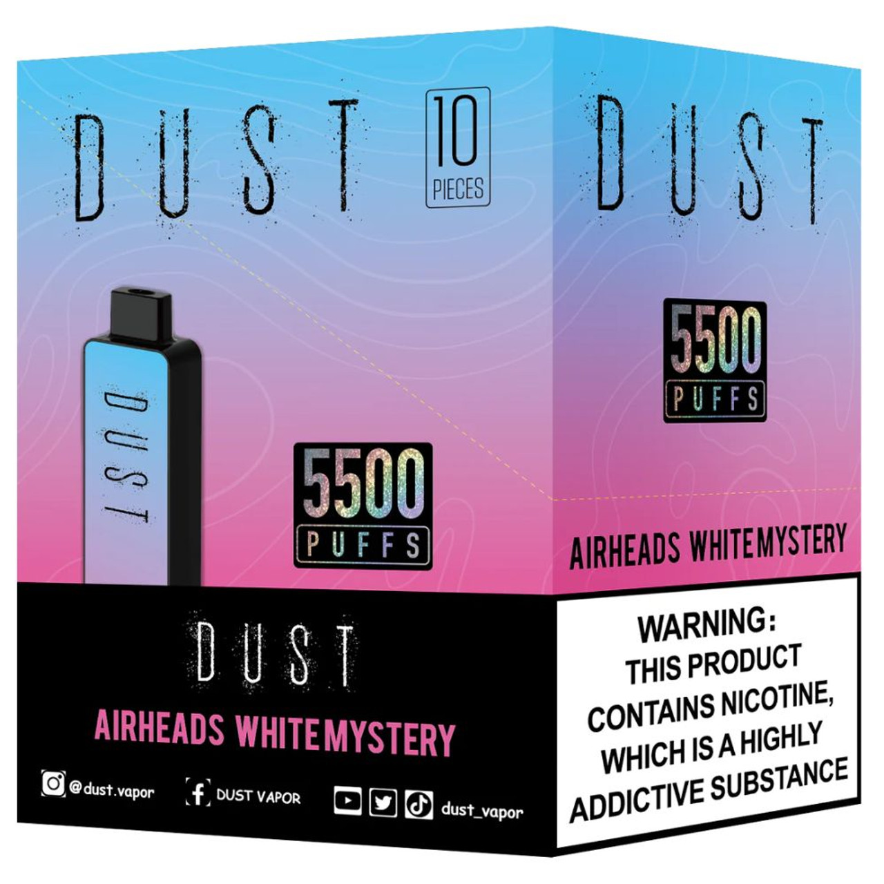 Dust 5500 Puff Disposable Vape - White Mystery - 10 ct. Display