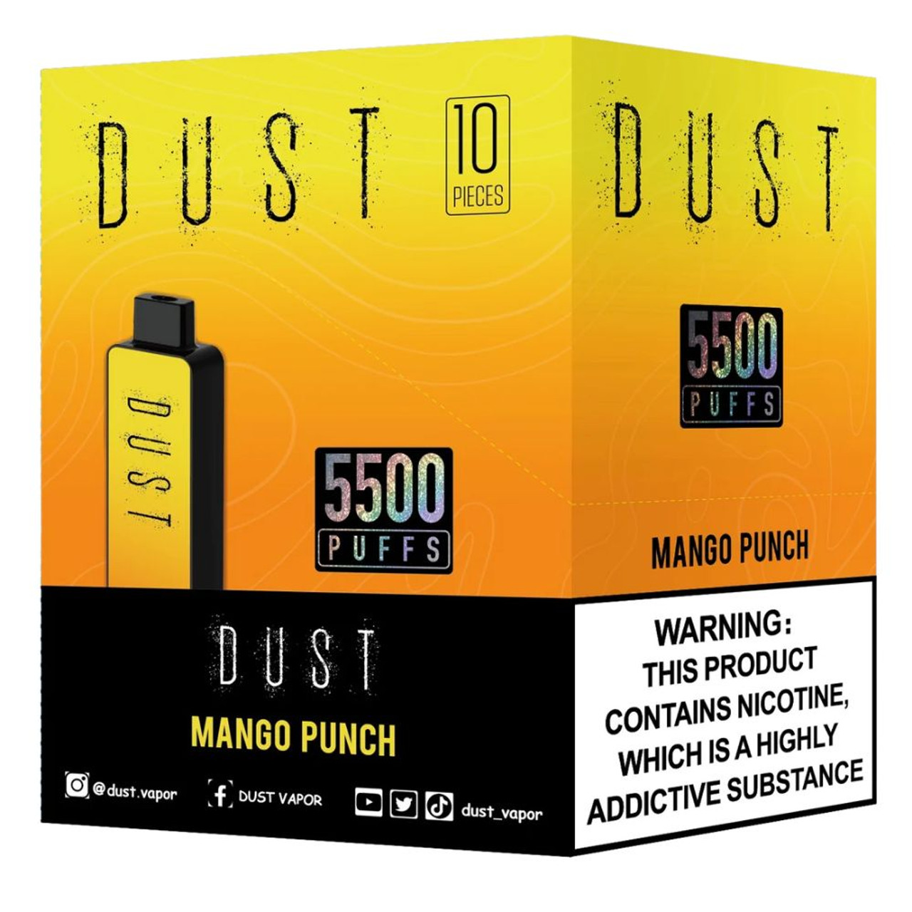 Dust 5500 Puff Disposable Vape - Mango Peach - 10 ct. Display