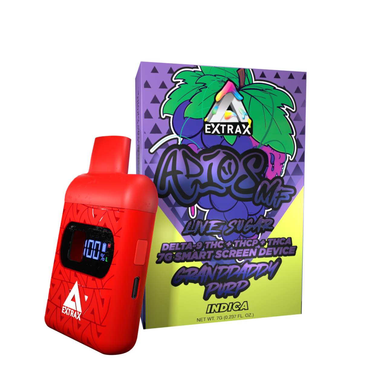 Delta Extrax Adios MF Delta-9 THC + THC-P + THC-A Live Sugar + Delta-8 7g Disposable Vape - 6 ct. Display