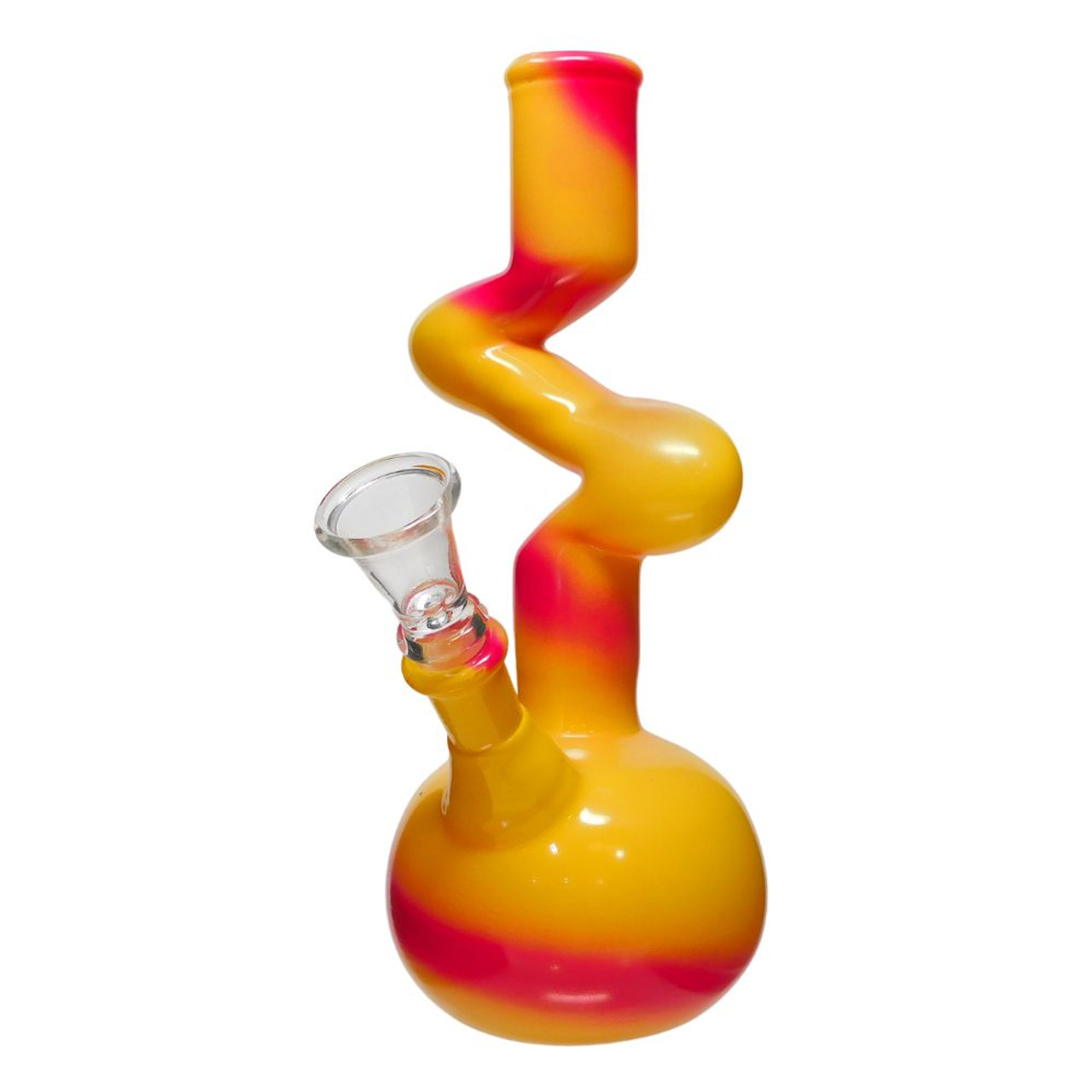 8" Painted Double Zig Zag Water Pipe - Assorted