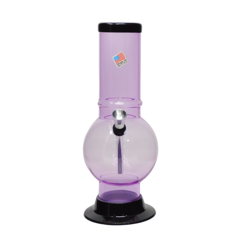 Acrylic Pull Thumb Carb Pipe 9" Bubble Base (2" Diameter) - Assorted