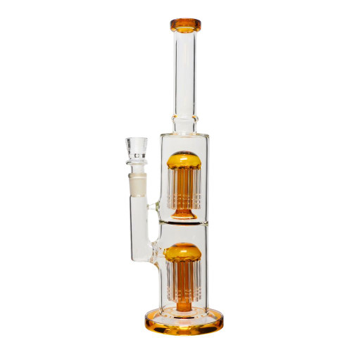 14" Double Tree Perc Water Pipe - Assorted