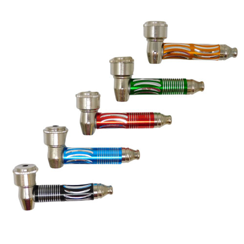 2.5" Diamond Cut Metal Pipe with Lid - Assorted