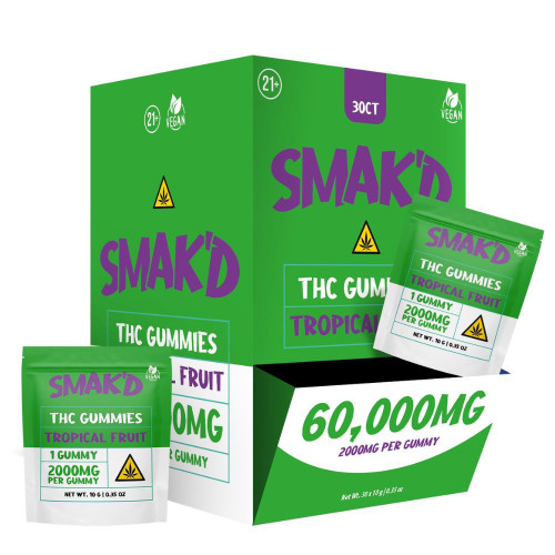 SMAK'D THC Infused 60k mg Gummies - 30 ct. Display