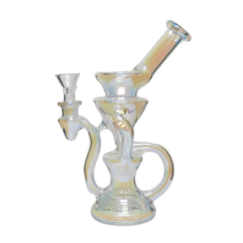 8" Electroplated Recycler Water Pipe - Assorted