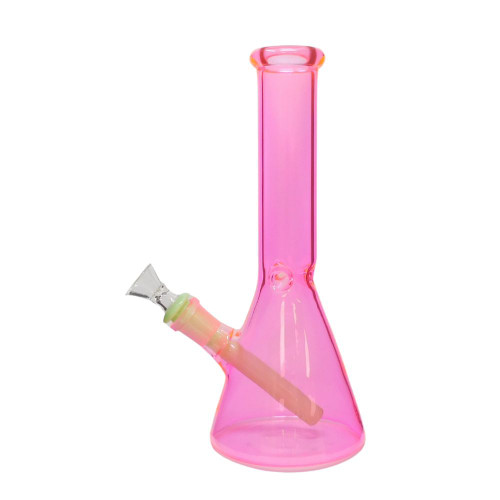 10" Beaker Style Water Pipe - Solid Pink