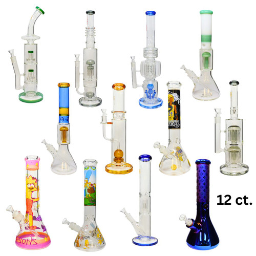 12 ct. Assorted Glass Water Pipe Pack #2