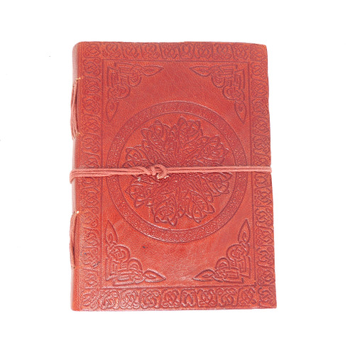 Celtic Knot Mandala Leather Journal 5" x 7" with Cord Closure