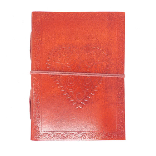 Heart Leather Journal 5" x 7" with Cord Closure