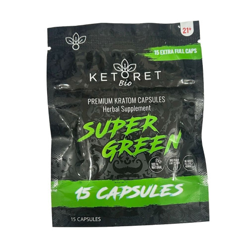 Ketoret Kratom Capsules - Super Green 15 Caps - 15 ct. Display