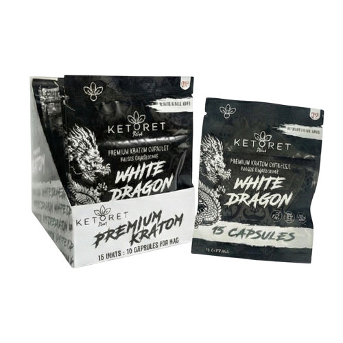Ketoret Kratom Capsules - White Dragon 15 Caps - 15 ct. Display