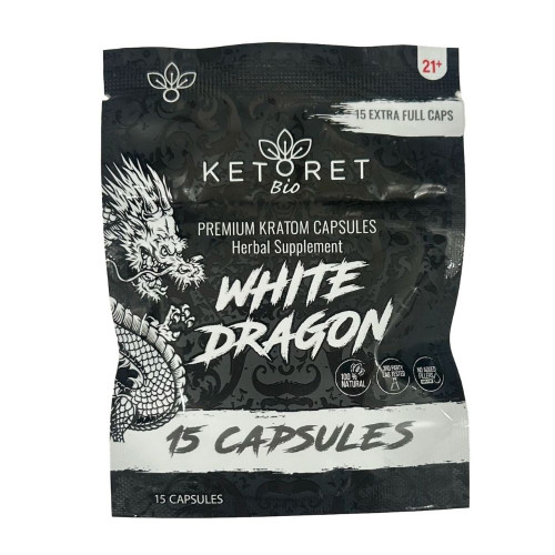 Ketoret Kratom Capsules - White Dragon 15 Caps - 15 ct. Display