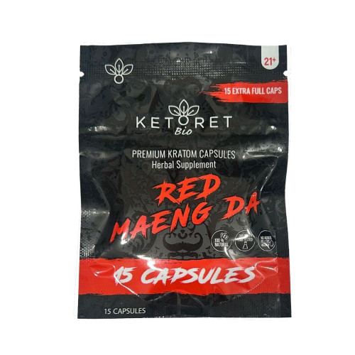 Ketoret Kratom Capsules - Red Maeng Da 15 Caps - 15 ct. Display