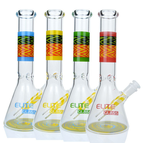 10" Elite Glass Beaker Water Pipe - Style 3 - Assorted