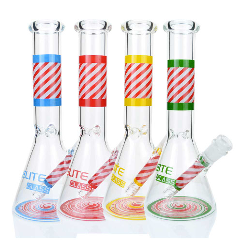 10" Elite Glass Beaker Water Pipe - Style 4 - Assorted
