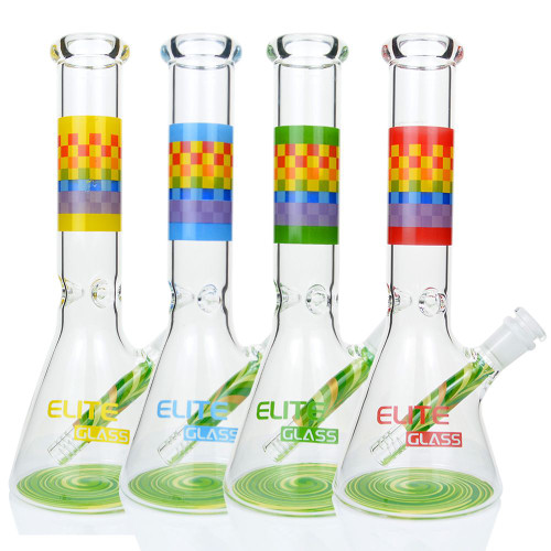 10" Elite Glass Beaker Water Pipe - Style 5 - Assorted