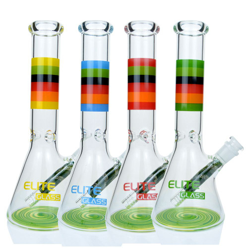 10" Elite Glass Beaker Water Pipe - Style 8 - Assorted