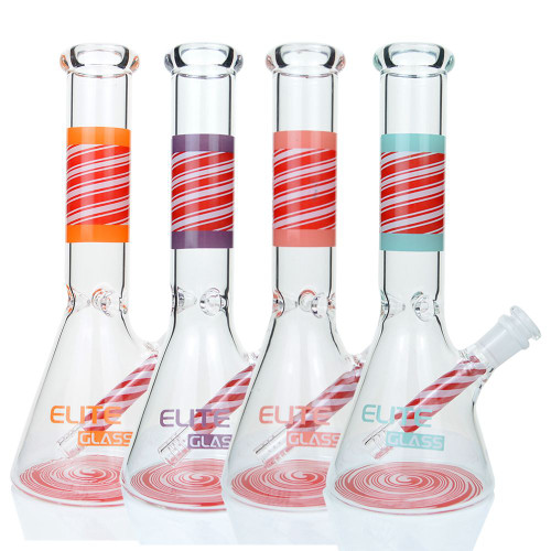 10" Elite Glass Beaker Water Pipe - Style 12 - Assorted