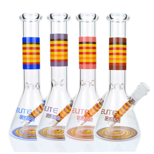10" Elite Glass Beaker Water Pipe - Style 15 - Assorted