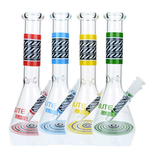 10" Elite Glass Beaker Water Pipe - Style 16 - Assorted