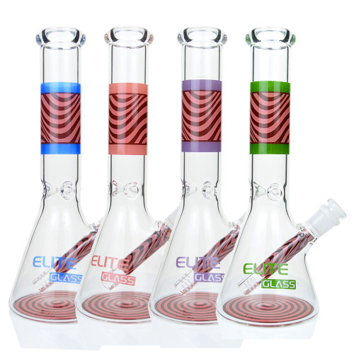 10" Elite Glass Beaker Water Pipe - Style 18 - Assorted