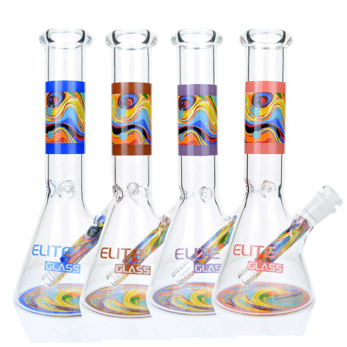 10" Elite Glass Beaker Water Pipe - Style 20 - Assorted