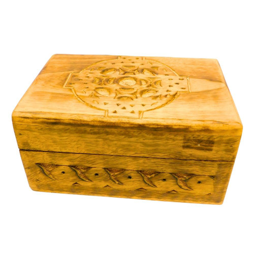 Celtic Cross Carved Wood Box 4" x 6"