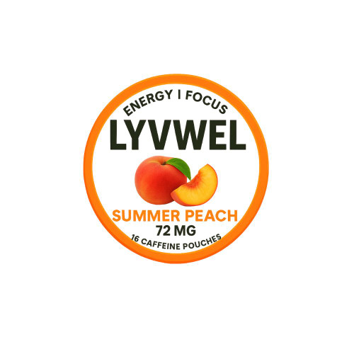 LyvWel 72mg Caffeine Energy Pouches - 5 ct. Box - Summer Peach