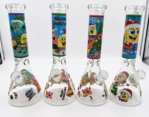 10" Ocean Friends Decal Beaker Water Pipe - Assorted