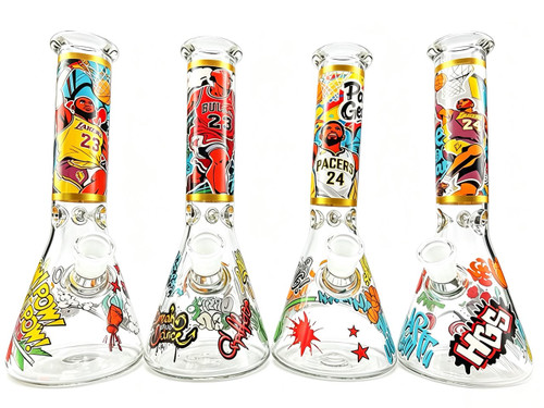 10" Basketball Decal Beaker Water Pipe - Assorted