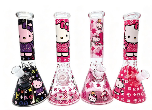 10" Cat Decal Beaker Water Pipe - Assorted