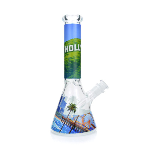 10" City Decal Beaker Water Pipe - Assorted