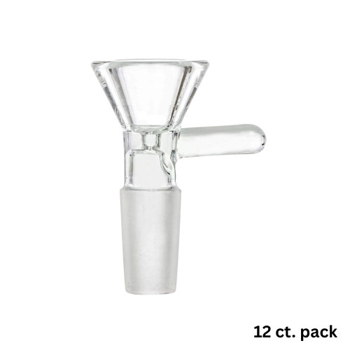 14mm Male Funnel Bowl w/ Handle - 12 ct.