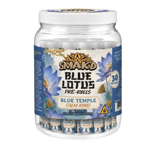 SMAK'D Blue Lotus Pre-Rolls - 30 ct. Jar