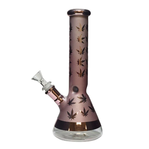 10" Frosted Chrome Leaf Beaker - Assorted