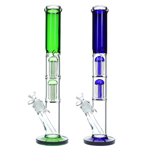 18" Double 8 Arm Color Straight Tube - Assorted Colors