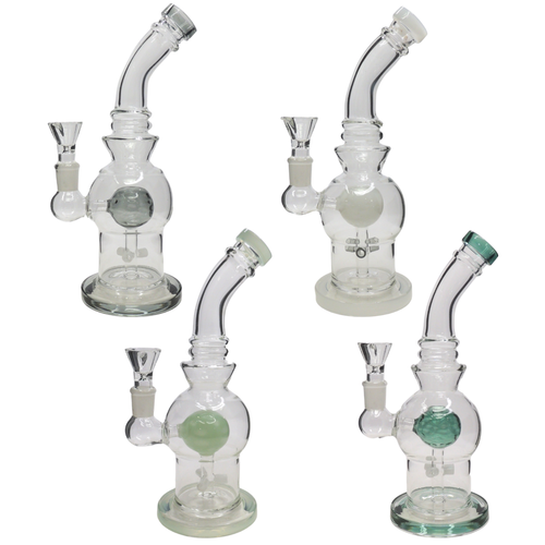 10" Bent Neck With Ball and Perc - Assorted