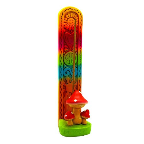 Standing Mushroom w/ Chakra Colors Incense Burner