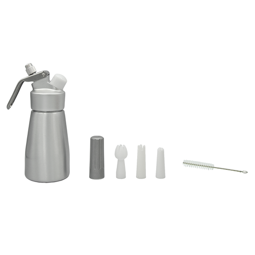 Suede Aluminum Whip Dispenser - Silver