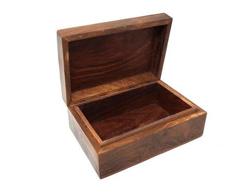 Pentagram in Celtic Circle Carved Wood Box 4 x 6"